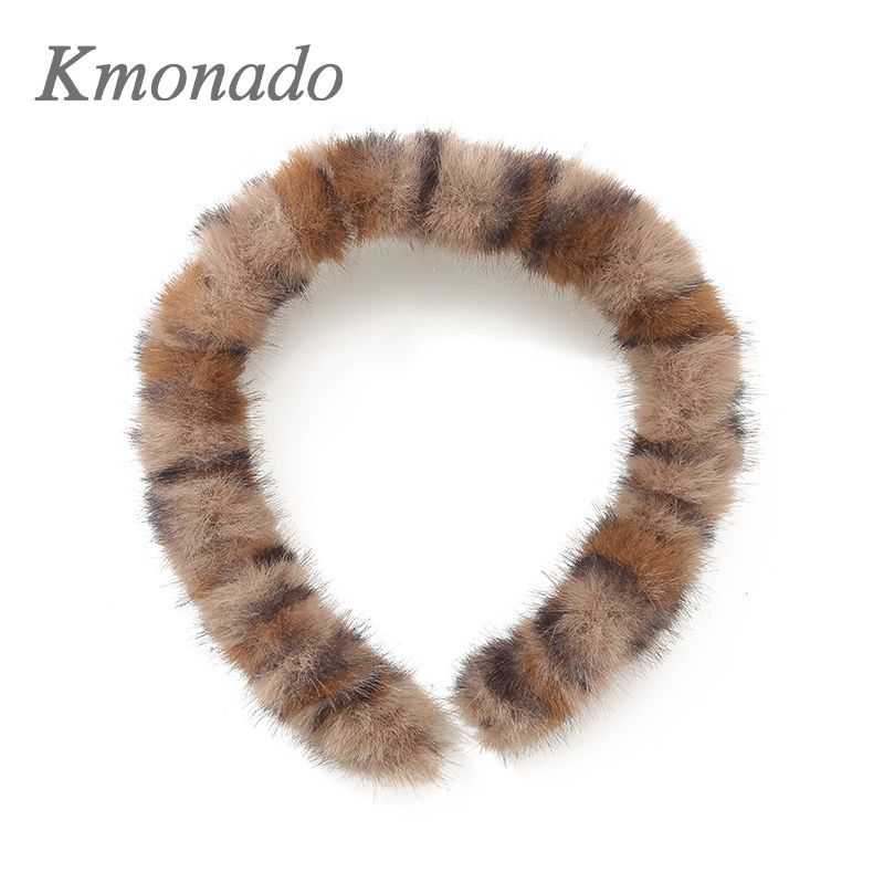 Fuzzy Leopard Print Teeth Headband – Non-Slip Hairband for Face Wash & Skincare