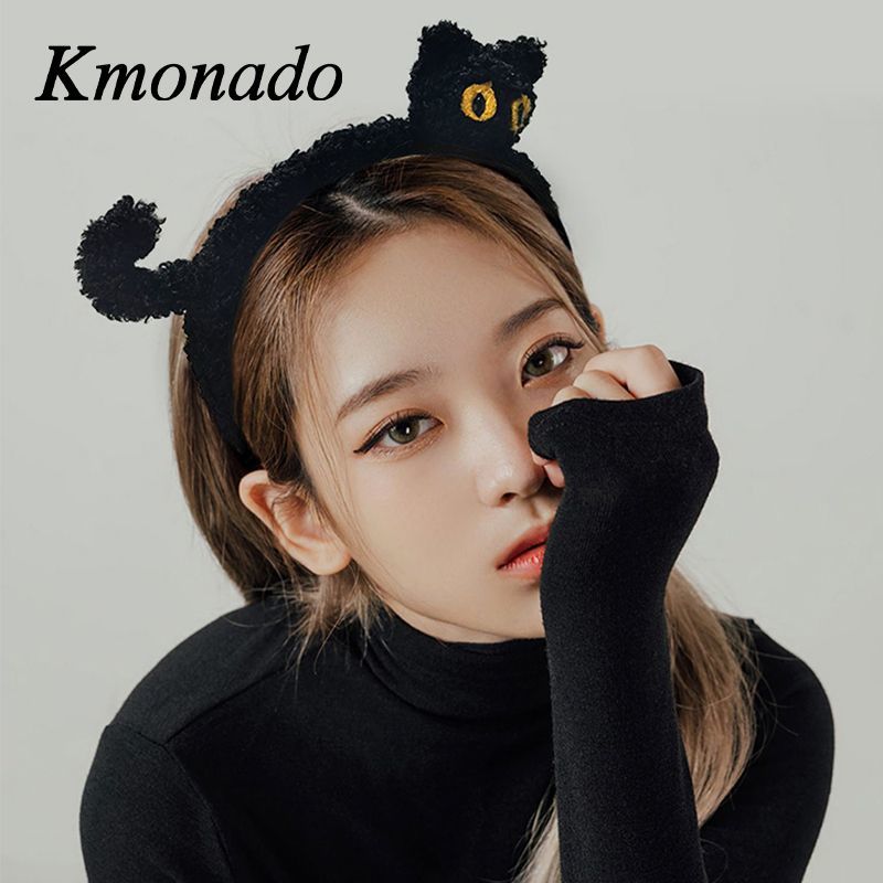 cute cartoon plush face wash headband women's versatile non-slip pressure hair fashion headband hairpin headgear