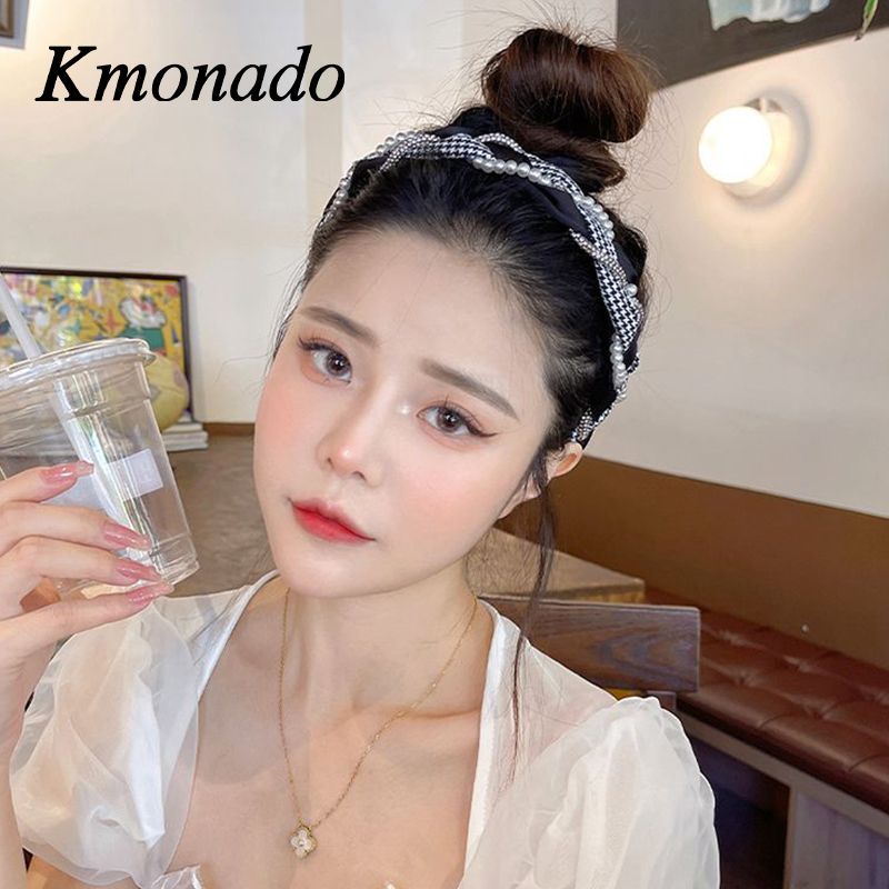 French Premium Hair Accessories Thousand Birds Twist Rhinestone Pearl Headband Versatile Headband Non-slip Hairpin