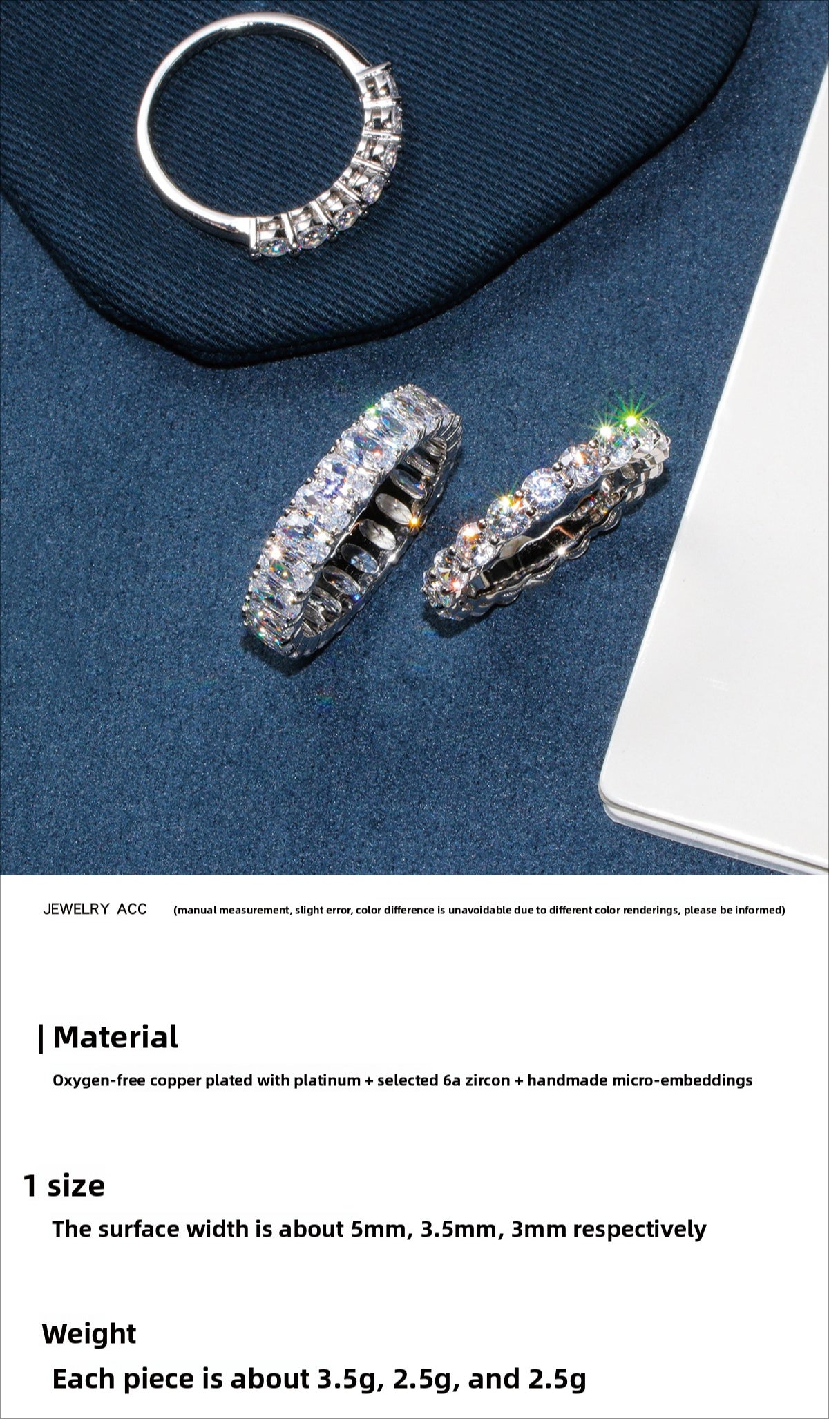 Fire color zircon full diamond row diamond middle finger index finger ring women's fashion exquisite personality light luxury niche unique ring