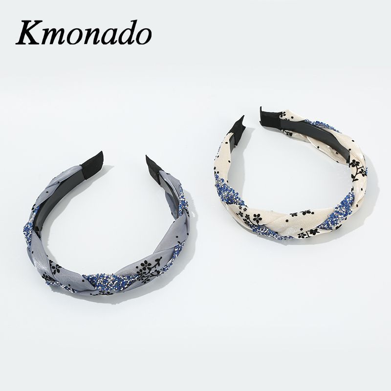 Cross Broken Diamond Premium Sense Thousand Gold Wind Pressure Hair Headband Fashion Headband Simple Versatile Retro Hair Accessories