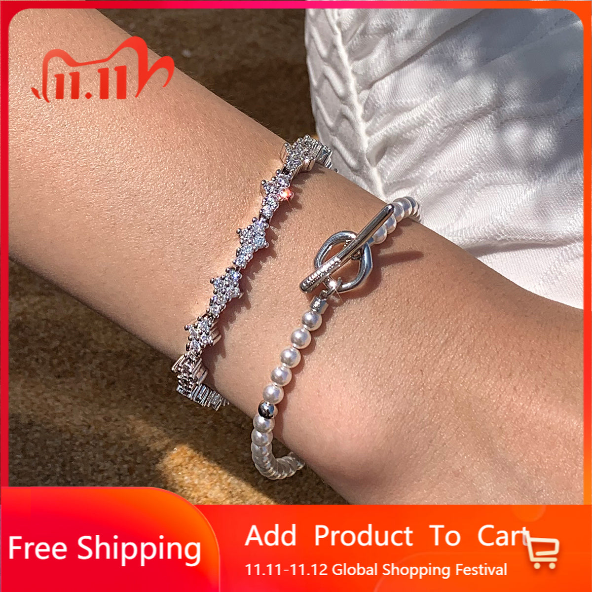 Super flash full diamond zircon silver bracelet women's model is suitable for summer light luxury exquisite fashion 2025 new popular bracelet