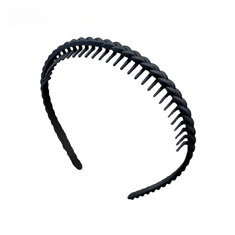 simple black headband versatile go out with teeth pressure hair non-slip headband women wash face broken hair card hairpin