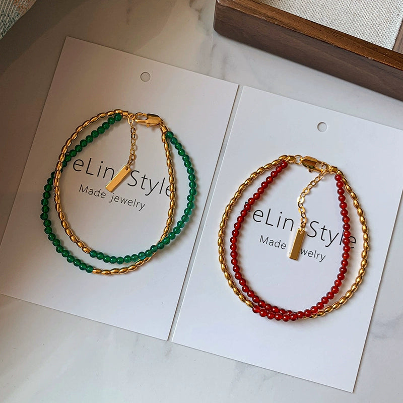 2025 New Year's red beaded bracelet women's high-end light luxury exquisite niche 2025 new bracelet high-end jewelry