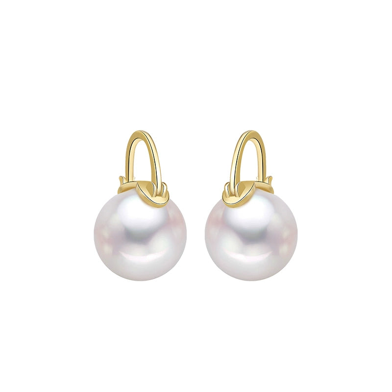 French retro high-end Australian white pearl ear buckle women's niche design light luxury temperament celebrity earrings earrings stud earrings
