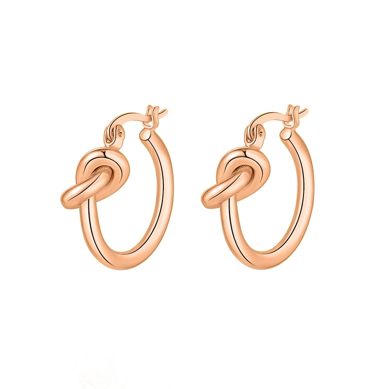 Zhang Zifeng's knotted circle earrings of the same style are women's exquisite, small and minimalist, advanced niche light luxury 2025 new earrings.