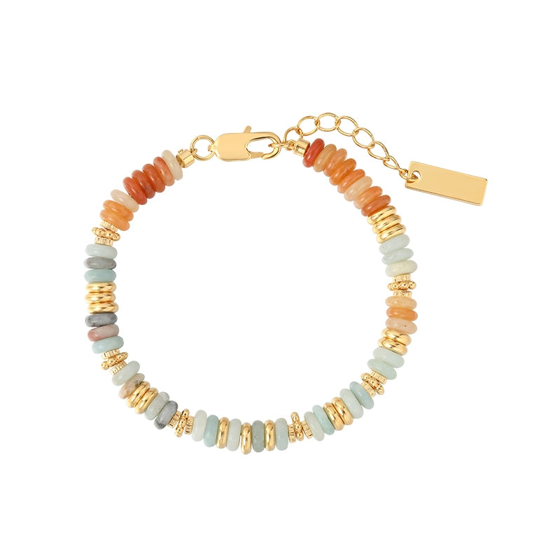 Color natural stone beaded bracelet girls high-end light luxury niche exquisite 2025 new popular bracelet jewelry