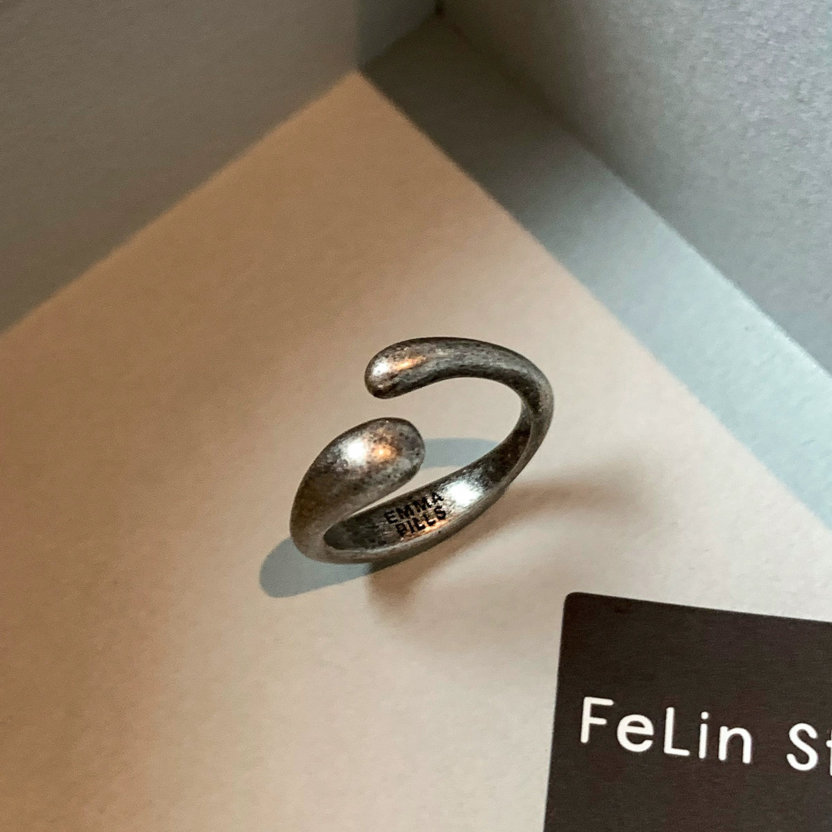 Niche design retro silver gold old ring female European and American trendy brand American index finger middle finger open ring ring