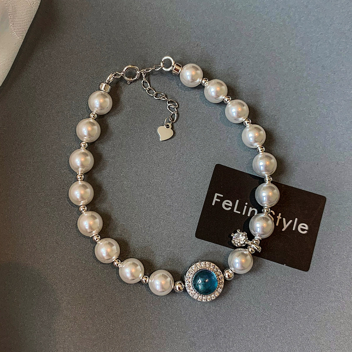 925 sterling silver aquamarine pearl bracelet women's summer light luxury exquisite fashion high-end vacation style jewelry