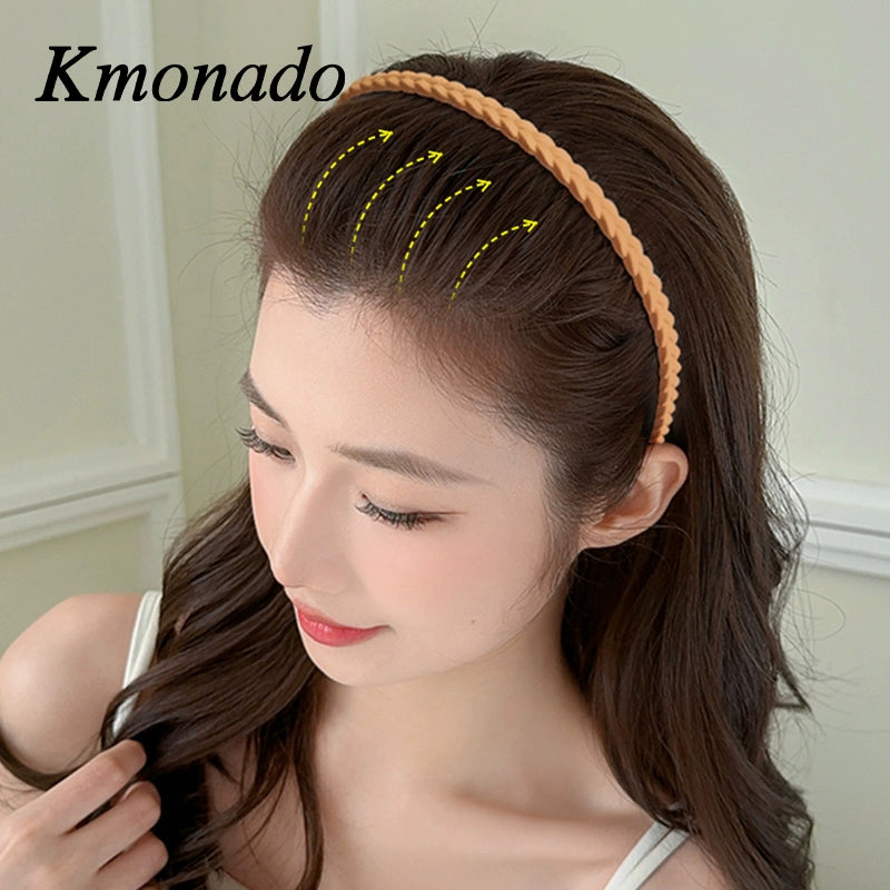 simple black headband versatile go out with teeth pressure hair non-slip headband women wash face broken hair card hairpin