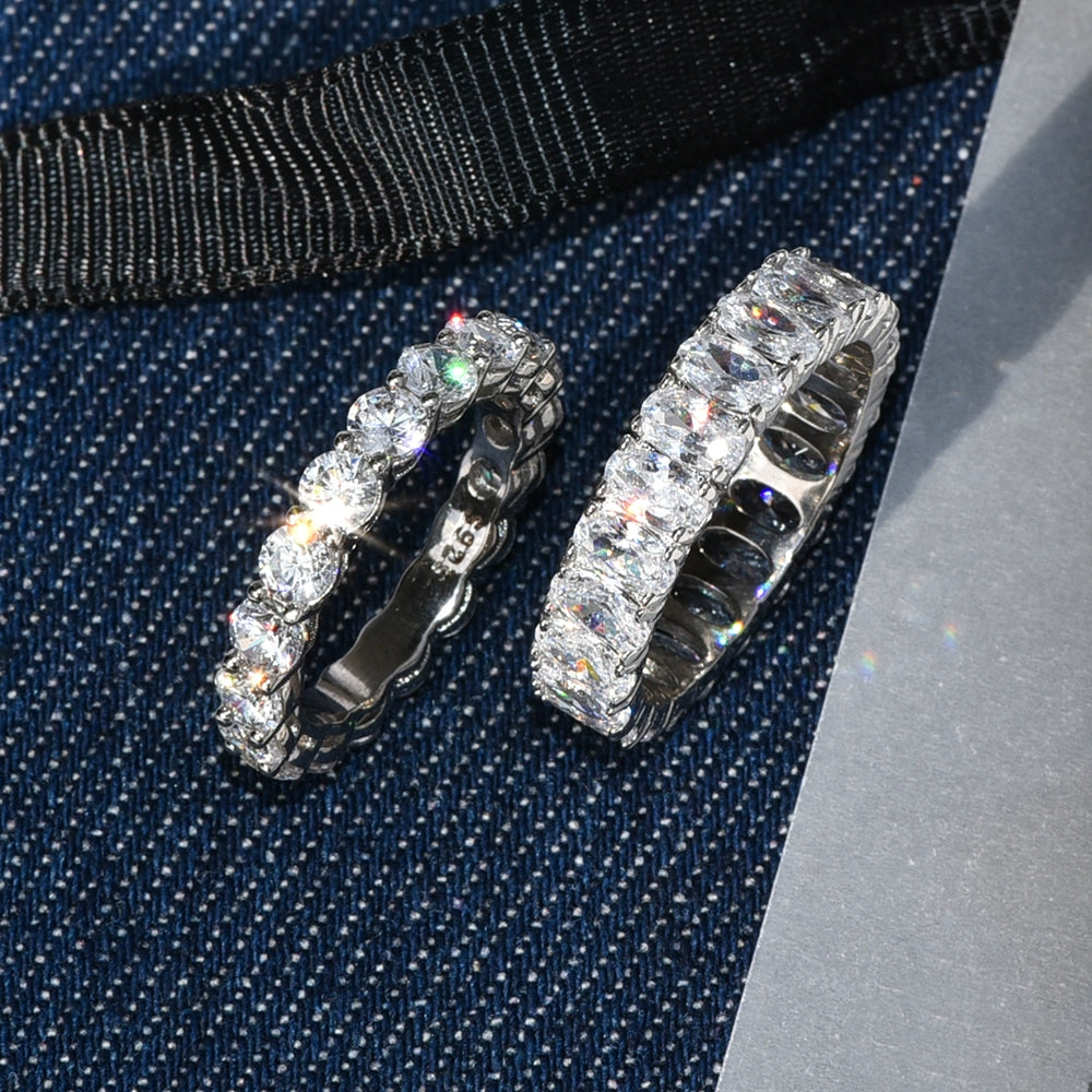 Fire color zircon full diamond row diamond middle finger index finger ring women's fashion exquisite personality light luxury niche unique ring