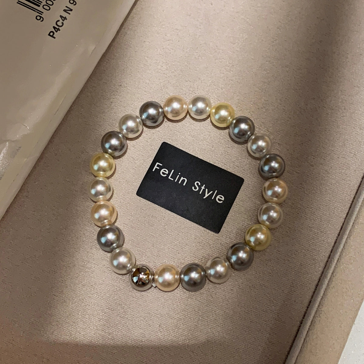 S Home Aurora Grey Pink Candy Mixed Color Pearl Bracelet Women's Light Luxury Niche Exquisite Premium 2025 New Bracelet