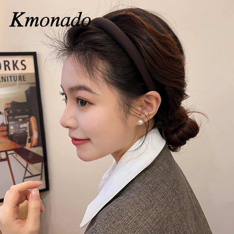 Spring and summer new headband solid color hairpin retro French Internet celebrities ins Korean sweet temperament hair hole