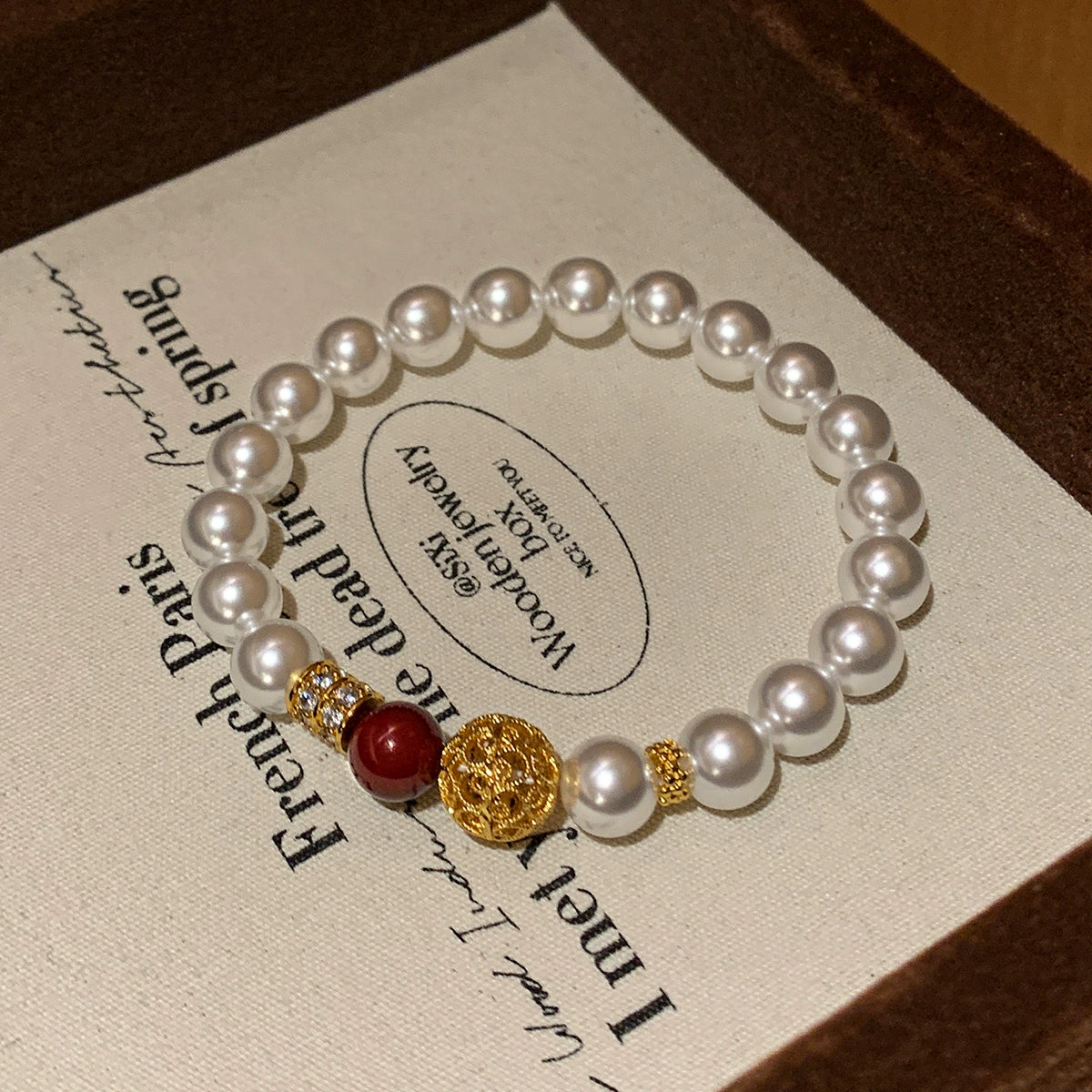 Cinnabar Red S Home Pearl Bracelet Girls' Light Luxury Niche Exquisite Fashion 2025 New Chinese Popular Bracelet