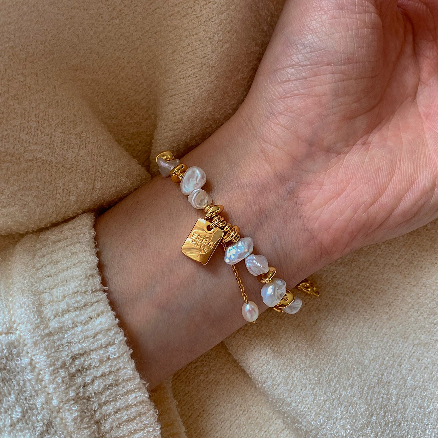 Natural Baroque Pearl Bracelet Women's Summer Light Luxury Niche Exquisite High-end French 2025 New Popular Bracelet