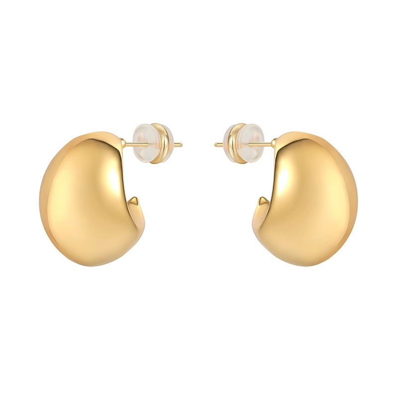 European and American simple metal water drop earrings women's light luxury niche 2025 new cold wind gold high-end earrings earrings