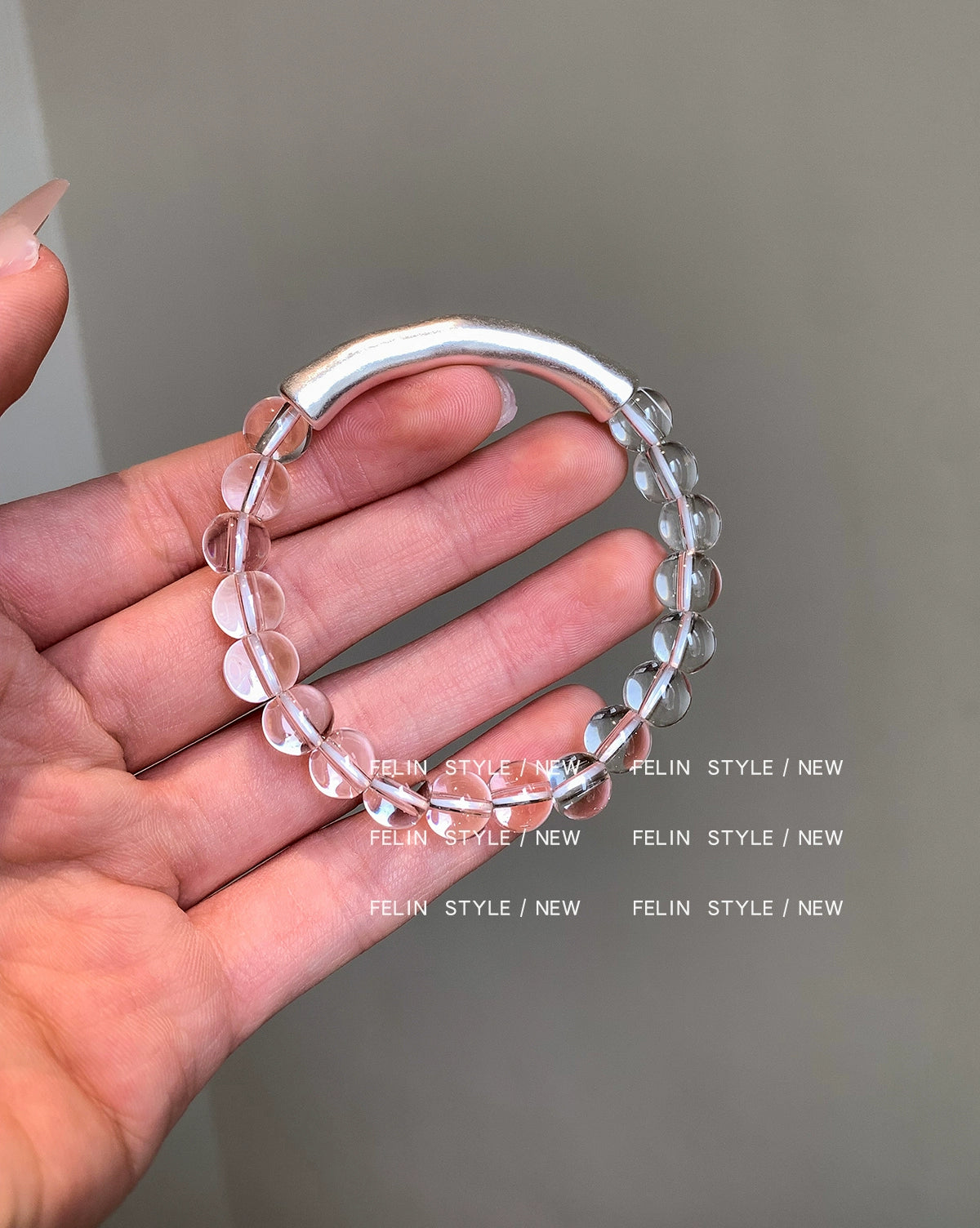 Silver Bamboo White Crystal Bracelet Women's Light Luxury Exquisite Fashion Unique Design High-end Lucky Jewelry Bracelet