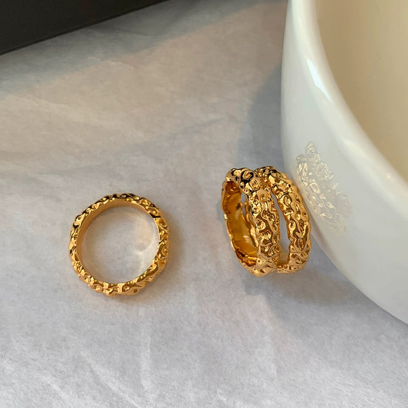 European and American irregular gold index finger ring female niche design advanced sense light luxury exquisite fashion personality ins tide