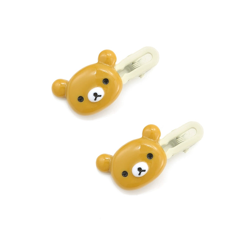 Milk coffee bear cute hairpin bangs clip side clip seamless simple hair accessories cute college style