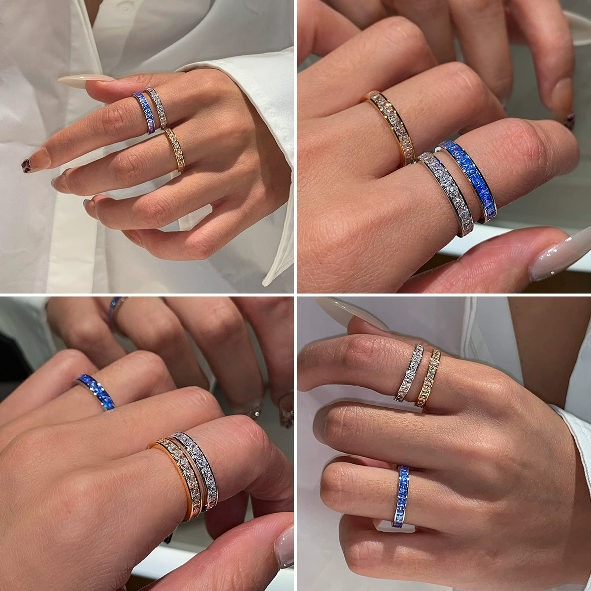 New flash dopamine diamond exquisite index finger colored diamond ring women's volleyball diamond light luxury