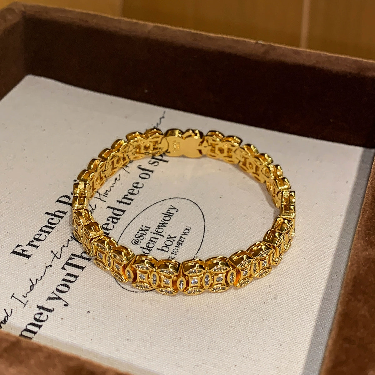 Coiled copper coin bracelet women's light luxury exquisite fashion high sense five emperors money fortune metaphysical gold diamond bracelet