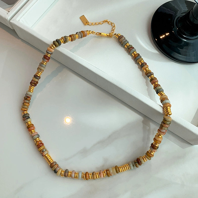 Color natural stone beaded bracelet girls high-end light luxury niche exquisite 2025 new popular bracelet jewelry