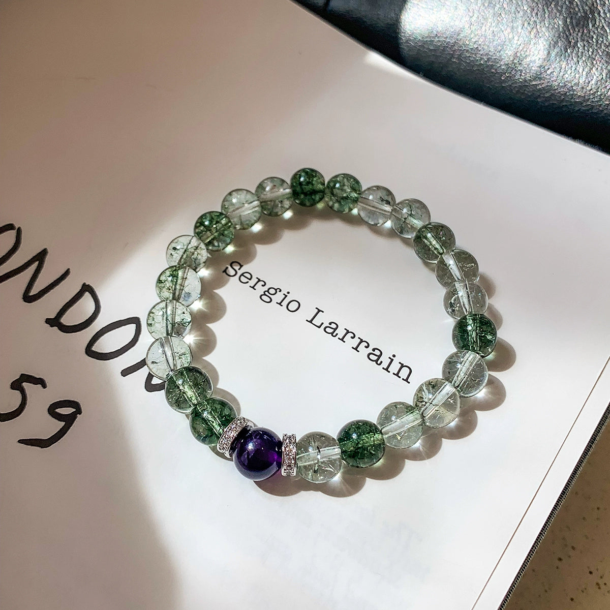 Natural green ghost amethyst bracelet women's light luxury exquisite fashion 2025 new explosion metaphysical beautiful bracelet