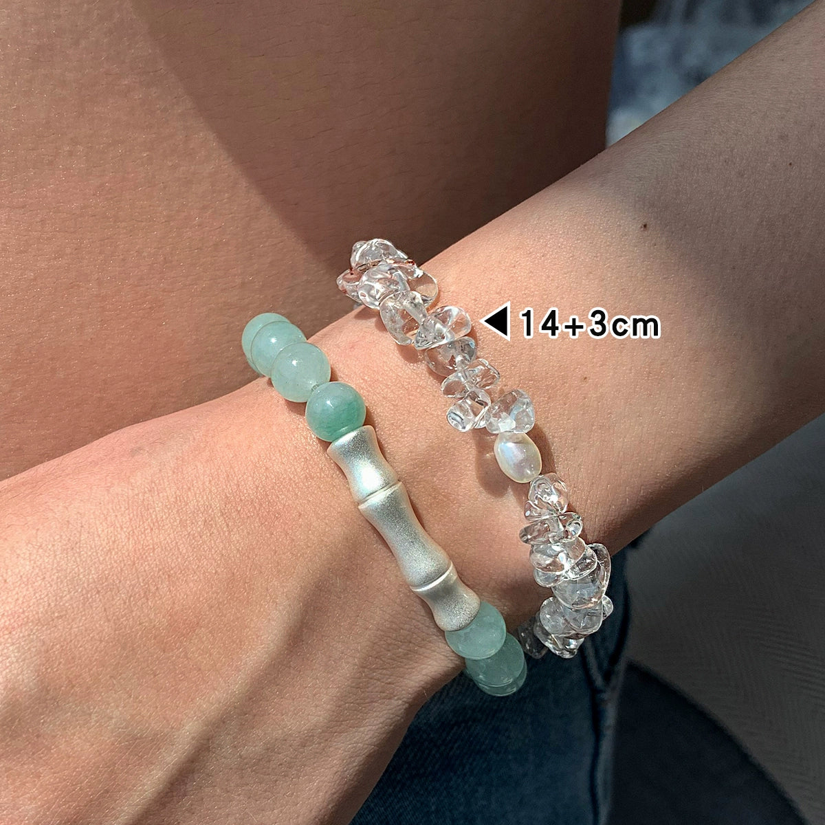 Natural jasper aquamarine jade bamboo bracelet women's summer vacation light luxury niche exquisite fashion bracelet