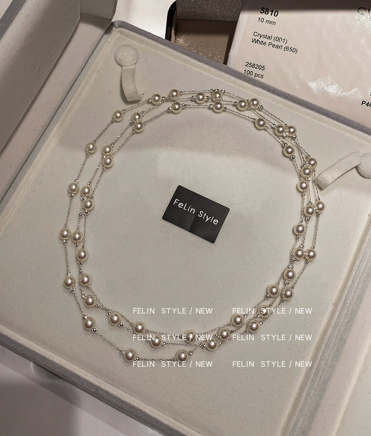 925 sterling silver gypsy star real hemp silver gray pearl necklace women's long double-layer multi-layer stacked premium neck chain