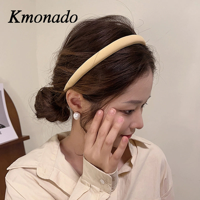 Spring and summer new headband solid color hairpin retro French Internet celebrities ins Korean sweet temperament hair hole