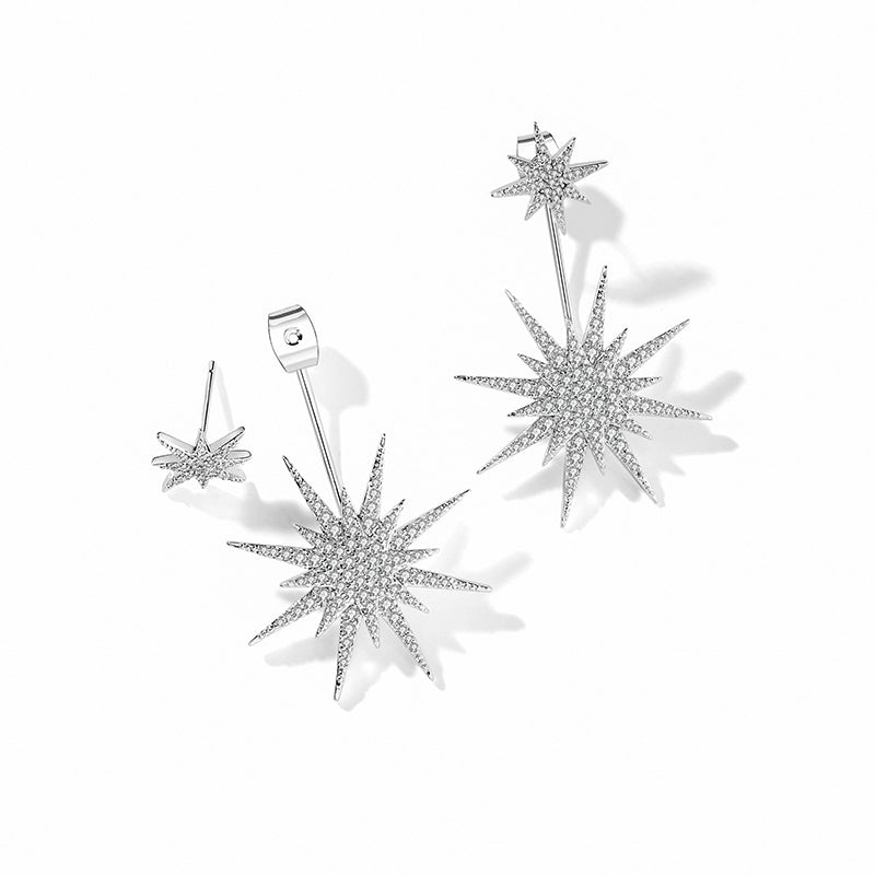 Under the streamer, Gu Xingyan has the same earrings, octagram earrings, women's 2025 new popular niche design earrings.