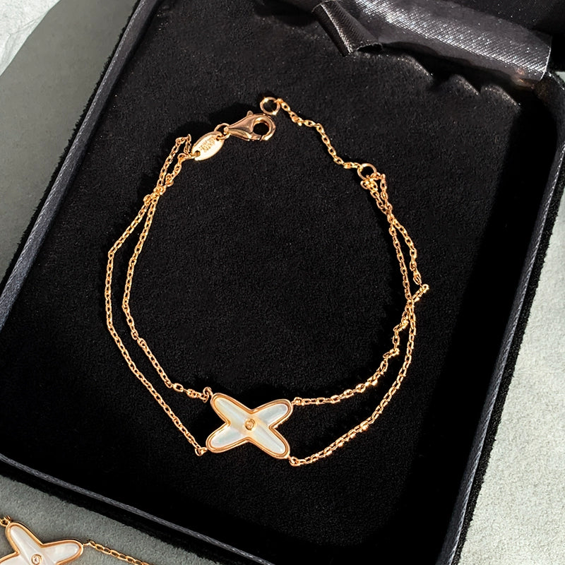 Natural white fritillary necklace women's high-end accessories exquisite light luxury niche rose gold 2025 new collarbone chain neck chain