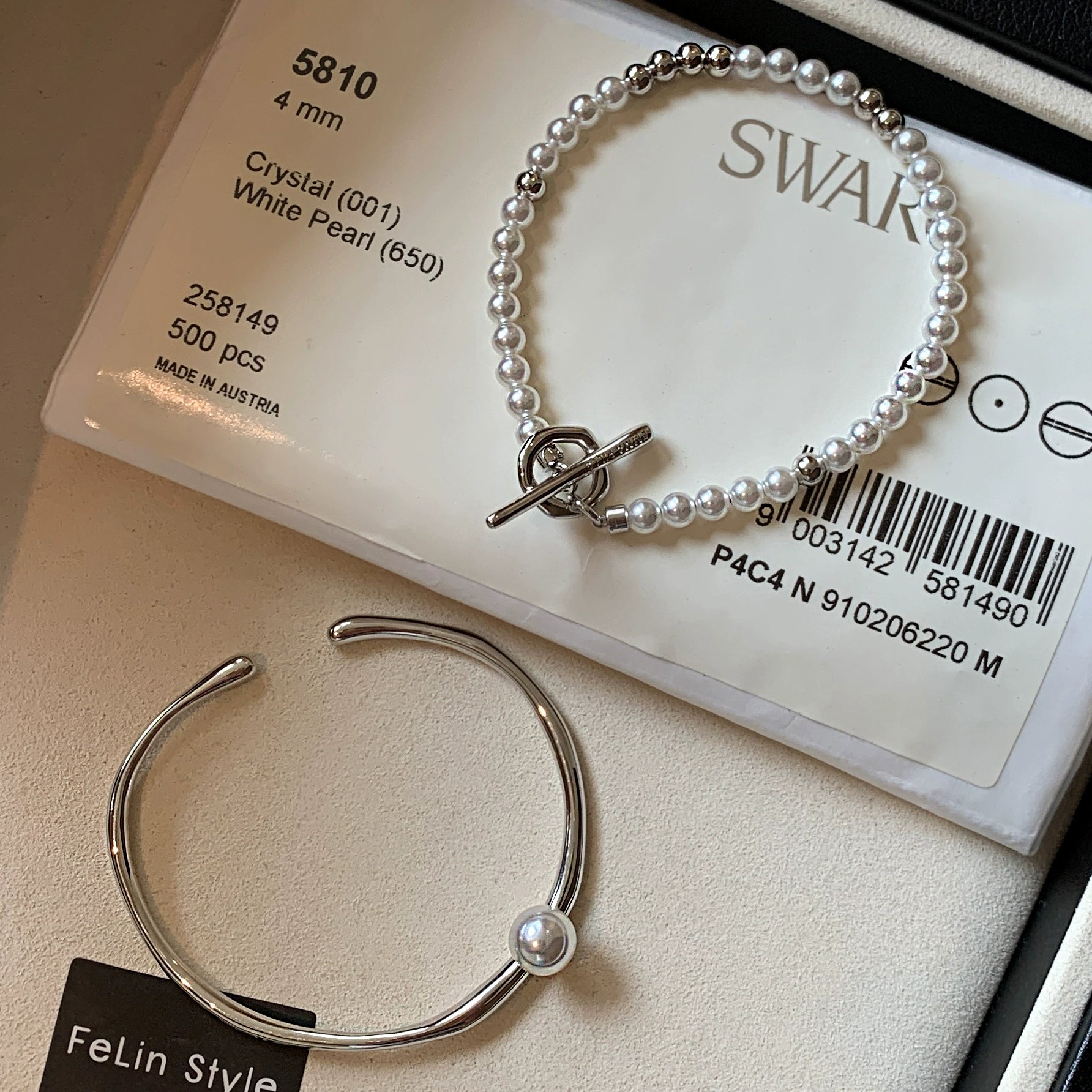 Simple and versatile silver pearl bracelet bracelet women's summer 2025 new double-layer stacked wear light luxury high-end bracelet