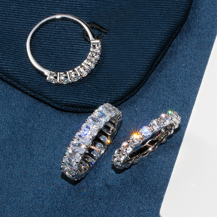 Fire color zircon full diamond row diamond middle finger index finger ring women's fashion exquisite personality light luxury niche unique ring