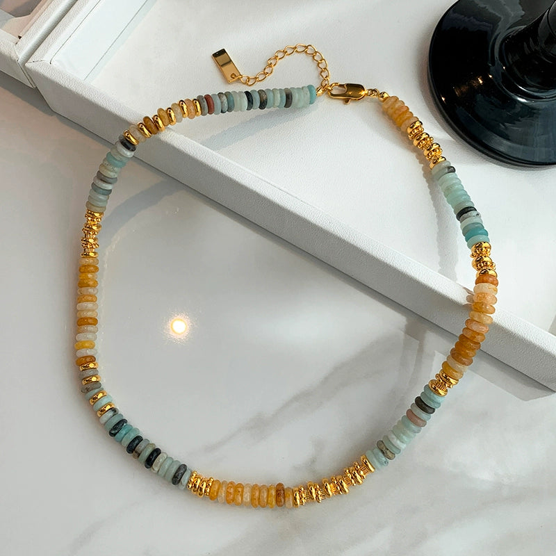 Color natural stone beaded bracelet girls high-end light luxury niche exquisite 2025 new popular bracelet jewelry