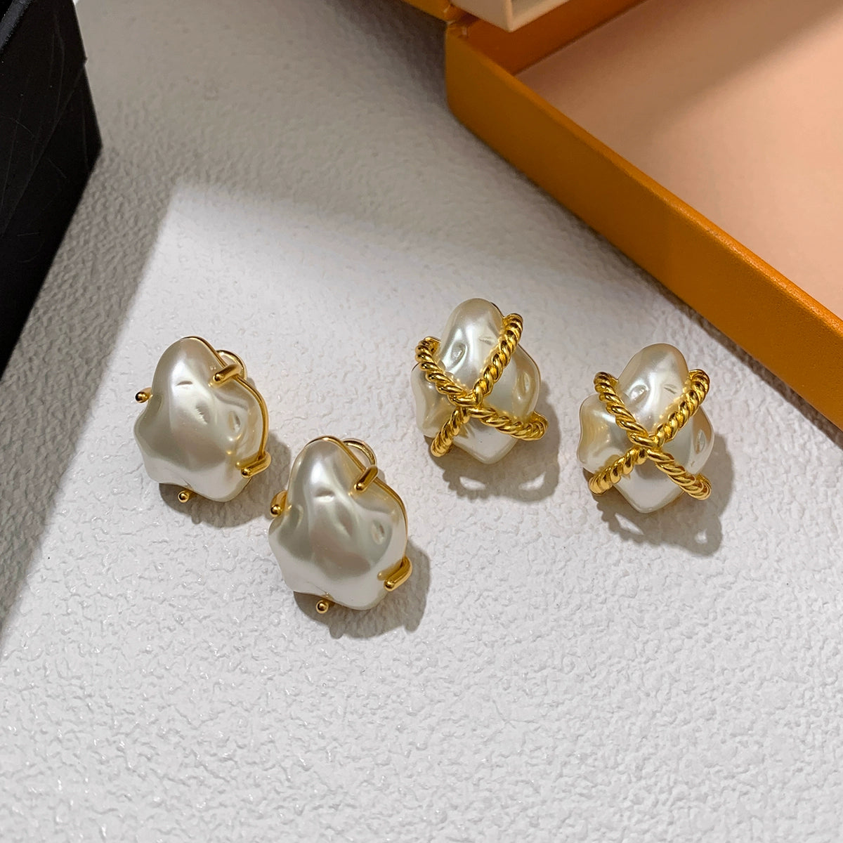 Irregular Baroque Pearl Earrings Femininity Accessories Premium 2025 New Light Luxury Retro Stud Earrings