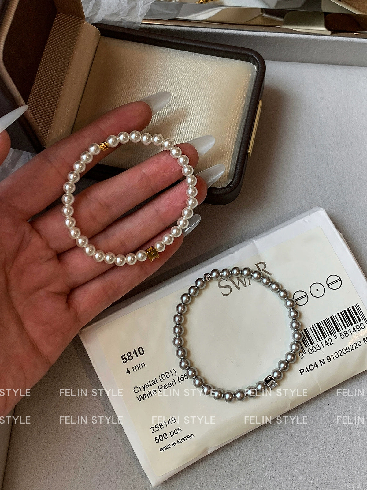 Diamond-encrusted Australian white pearl bracelet girls' light luxury niche exquisite 2025 new popular simple fashion bracelet