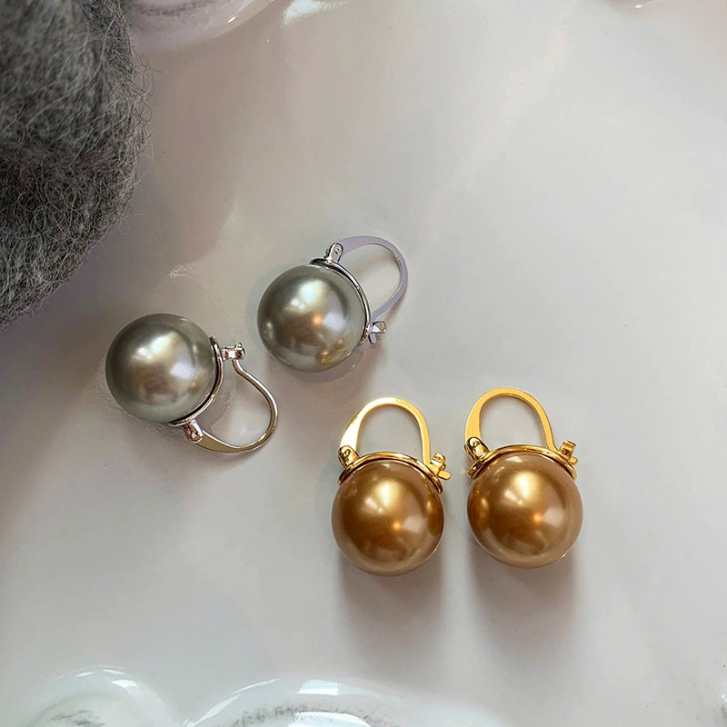 French retro high-end Australian white pearl ear buckle women's niche design light luxury temperament celebrity earrings earrings stud earrings