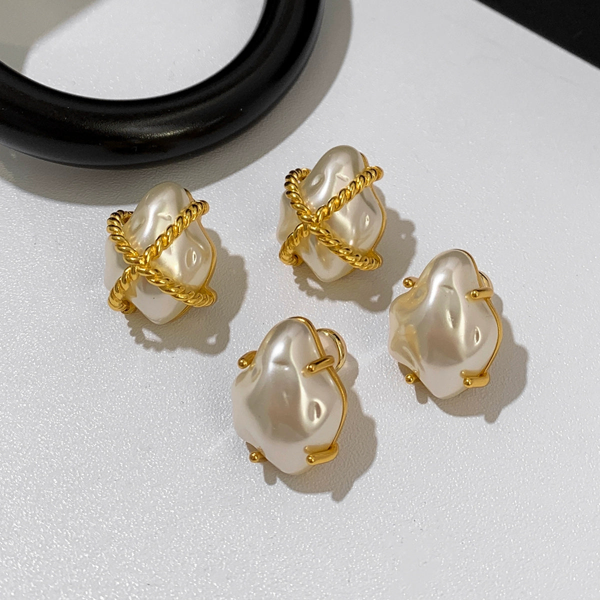 Irregular Baroque Pearl Earrings Femininity Accessories Premium 2025 New Light Luxury Retro Stud Earrings