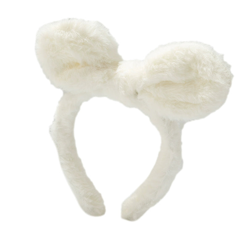Plush rabbit ears headband female Internet celebrity hairpin cute super cute face wash headband headband hairpin