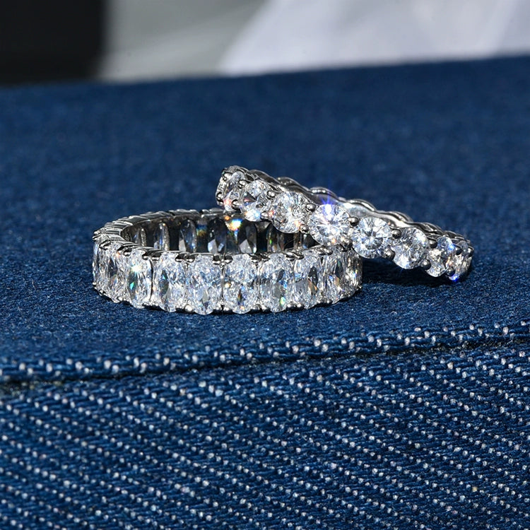 Fire color zircon full diamond row diamond middle finger index finger ring women's fashion exquisite personality light luxury niche unique ring