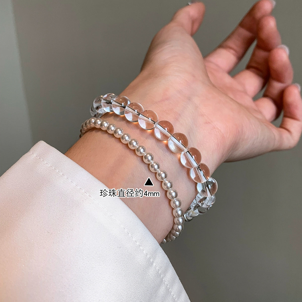 Silver Bamboo White Crystal Bracelet Women's Light Luxury Exquisite Fashion Unique Design High-end Lucky Jewelry Bracelet