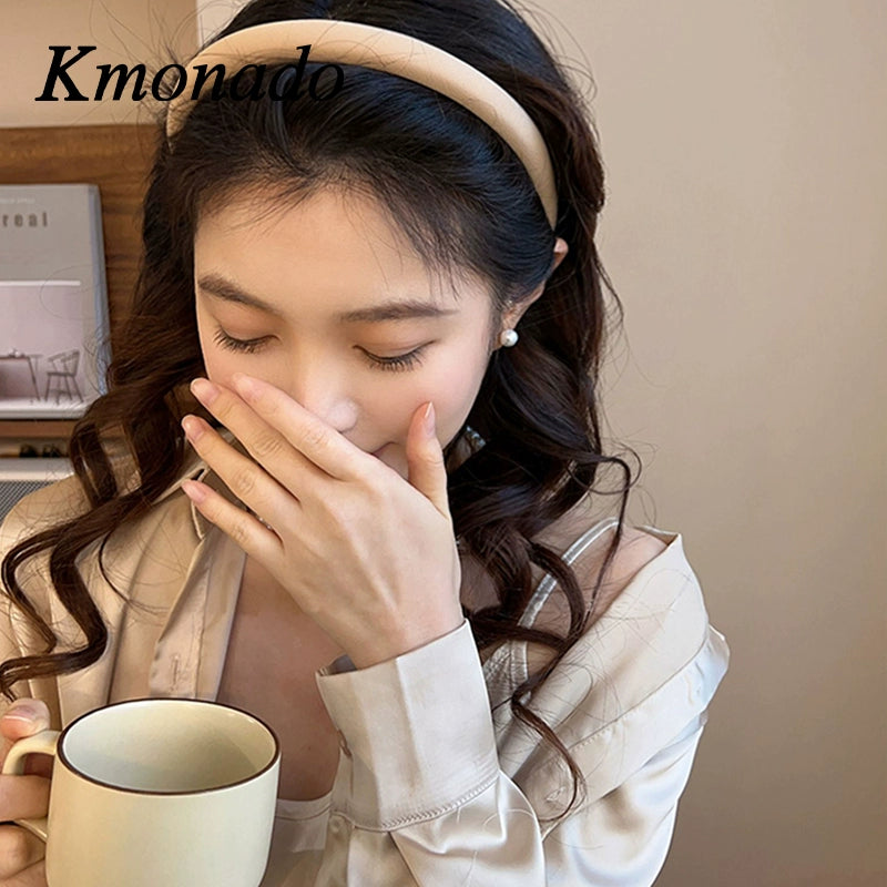 Spring and summer new headband solid color hairpin retro French Internet celebrities ins Korean sweet temperament hair hole