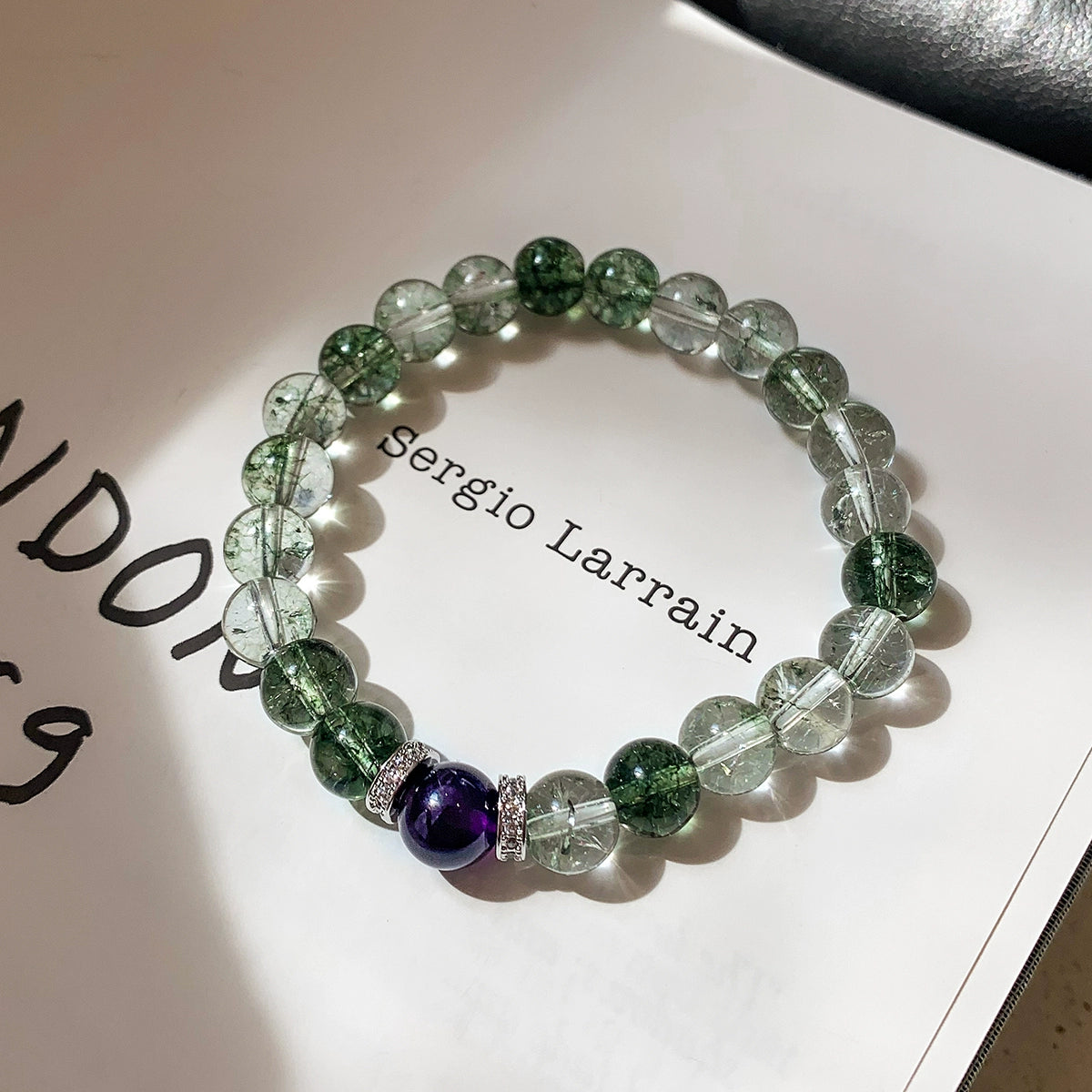 Natural green ghost amethyst bracelet women's light luxury exquisite fashion 2025 new explosion metaphysical beautiful bracelet