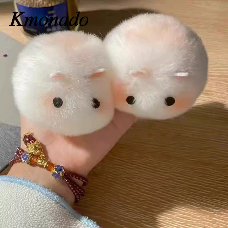cute bunny hairpin hairy hairpin 2025 new plush top clip headgear clip girl