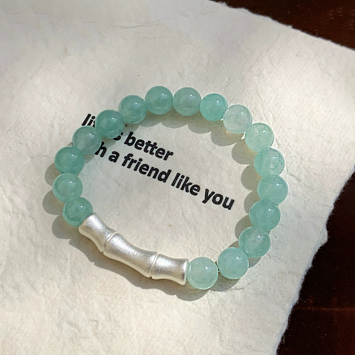 Natural jasper aquamarine jade bamboo bracelet women's summer vacation light luxury niche exquisite fashion bracelet