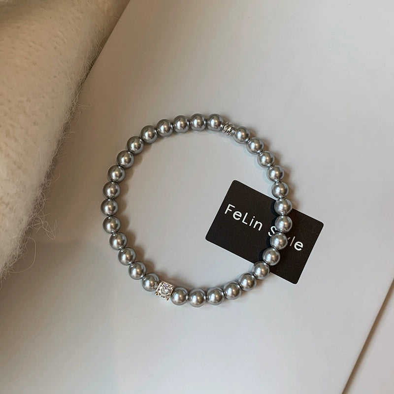 Diamond-encrusted Australian white pearl bracelet girls' light luxury niche exquisite 2025 new popular simple fashion bracelet