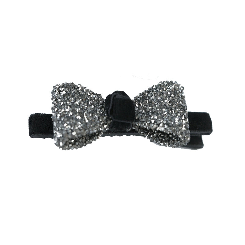 Black velvet bow hairpin female high-end sense light luxury exquisite broken hair spring and summer duck bill clip hairpin