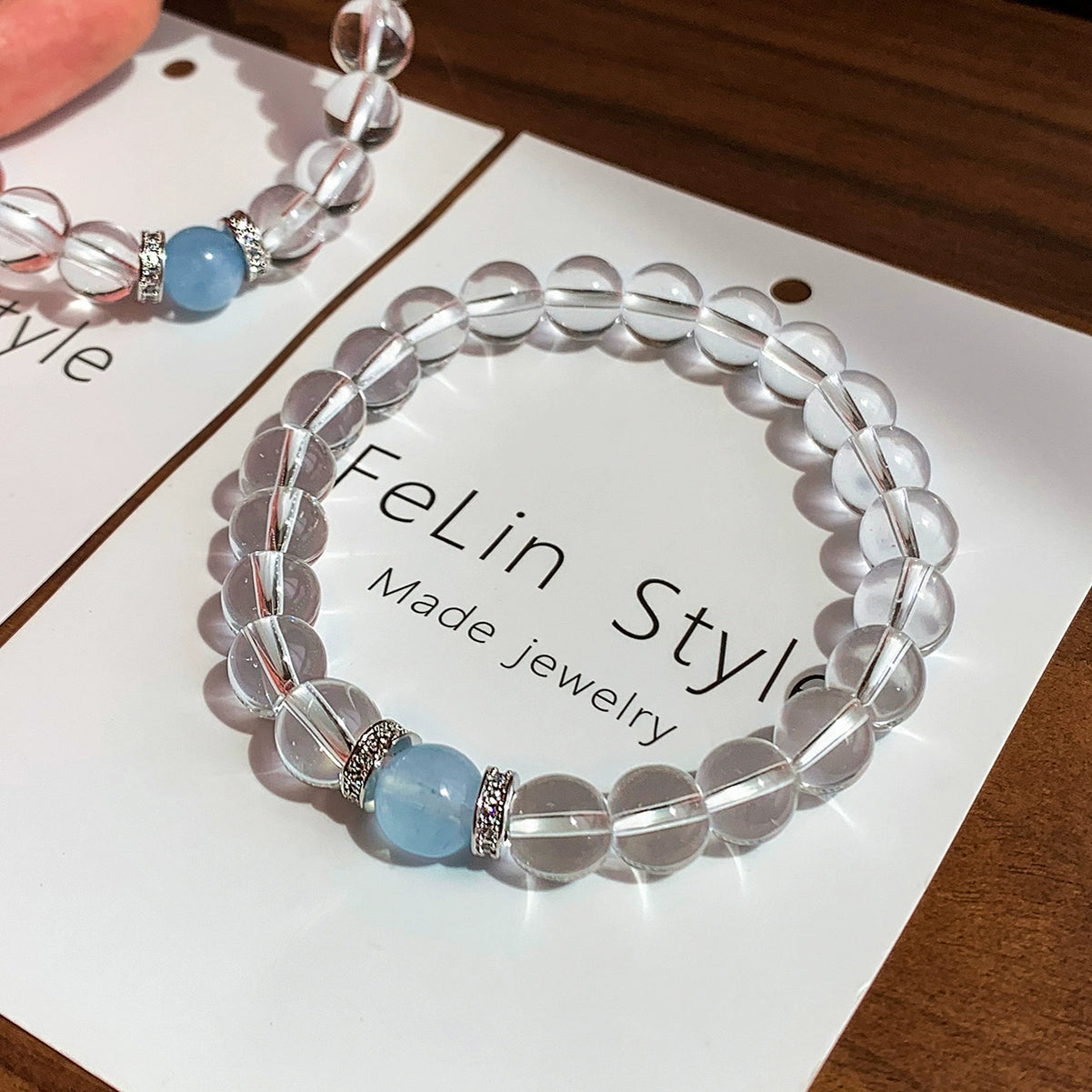 White Crystal Natural Aquamarine Bracelet Women's Light Luxury Exquisite Fashion 2025 Super Fire Xuanxue Wangcai Bracelet Jewelry