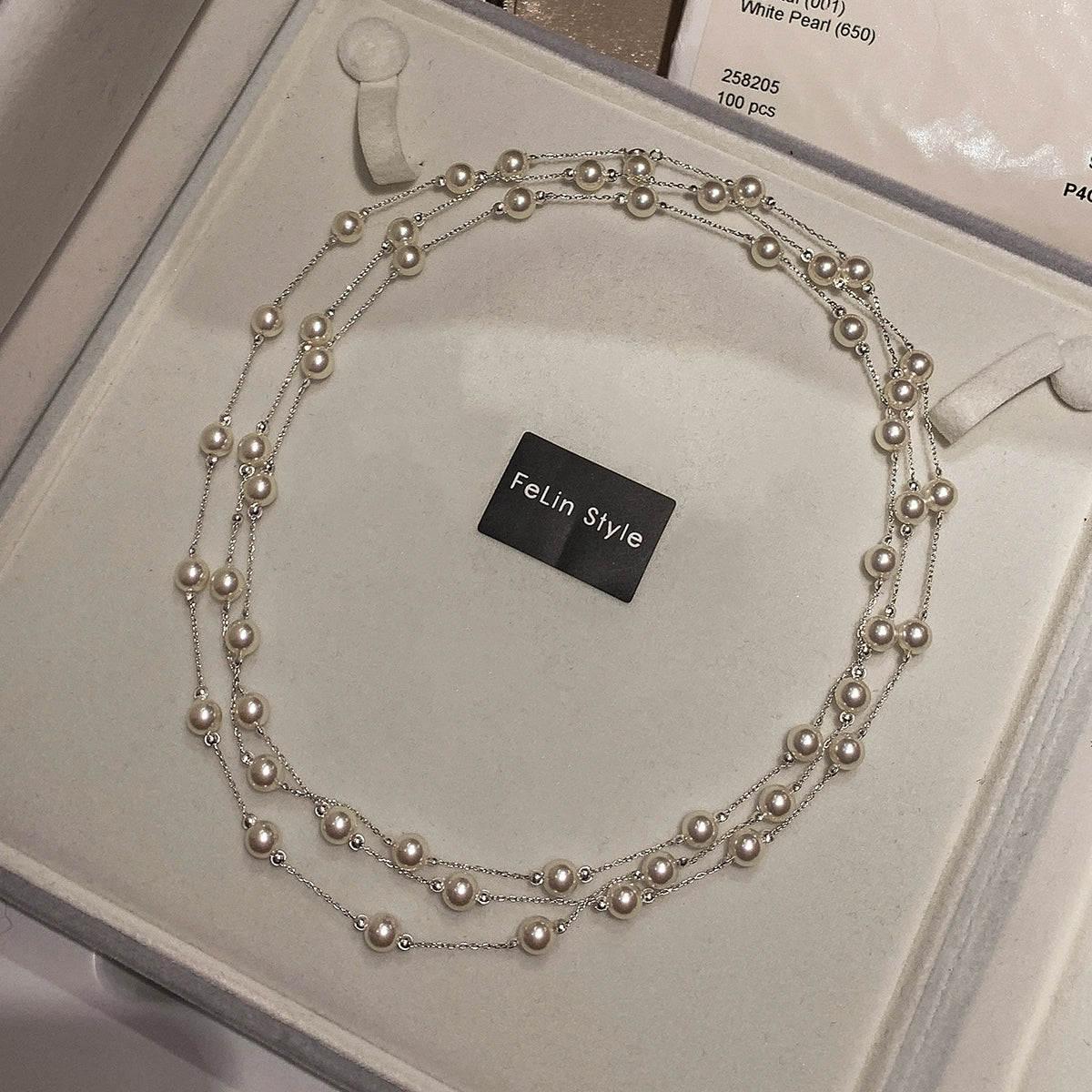 925 sterling silver gypsy star real hemp silver gray pearl necklace women's long double-layer multi-layer stacked premium neck chain